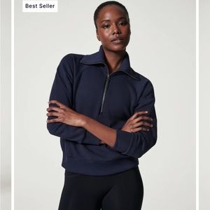 Spanx AirEssentials half zip - Navy - Medium